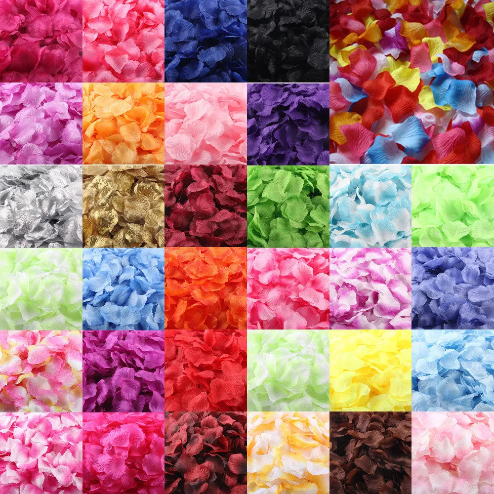 1000pcs Silk Rose Petals Artificial Flower Wedding Favor Bridal Shower Aisle Vase Decor Confetti Sep13