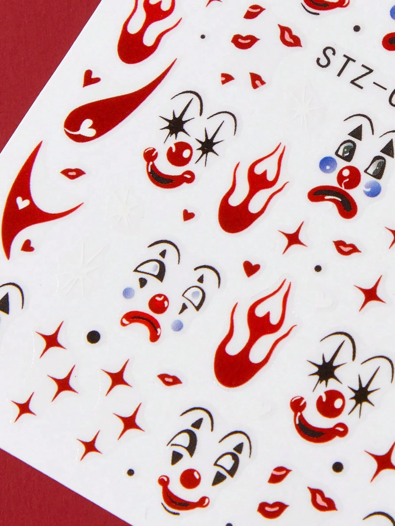 1sheet Clown Expression Pattern Nail Art Sticker Nail Art Accessories Nail