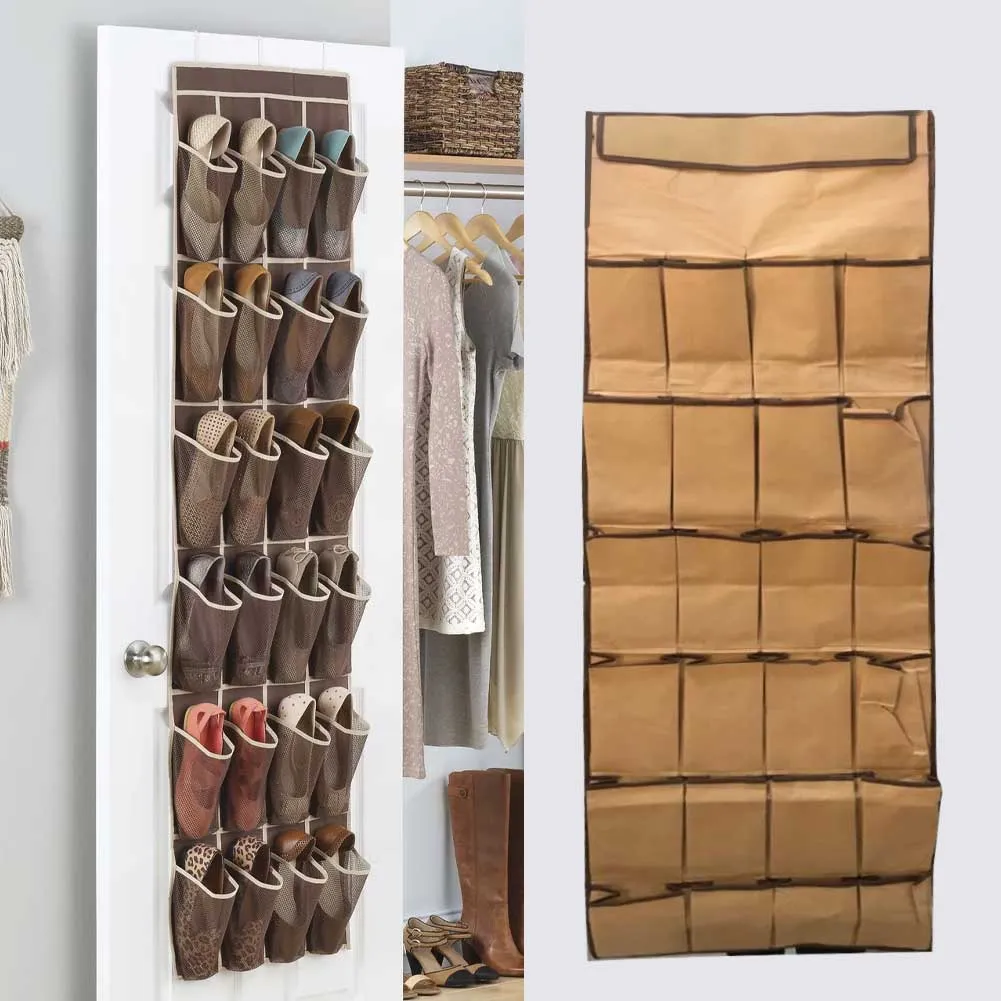 24 Pockets Over the Door Shoe Organizer