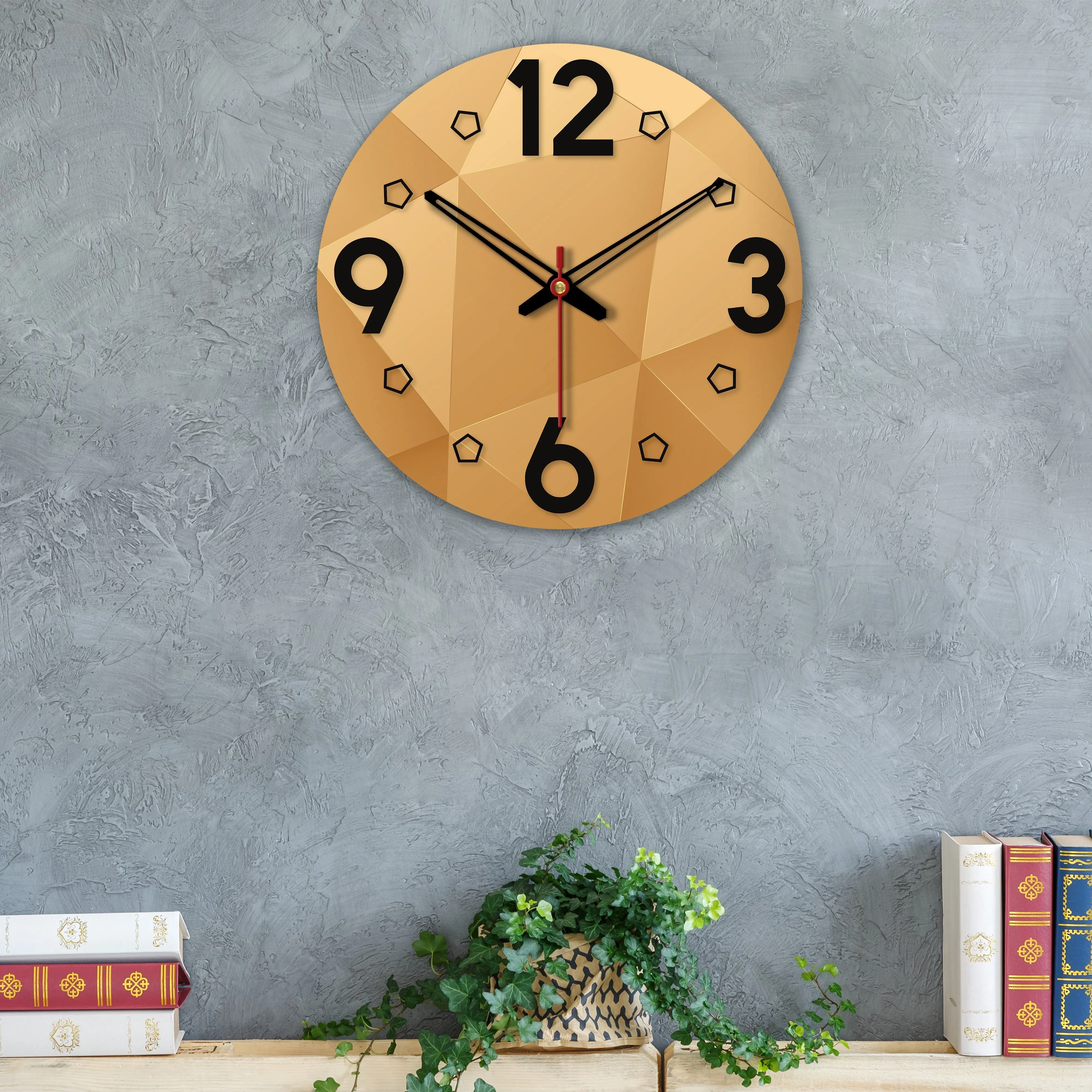 3D Abstract Pattern Wooden Wall Clock For Living Room