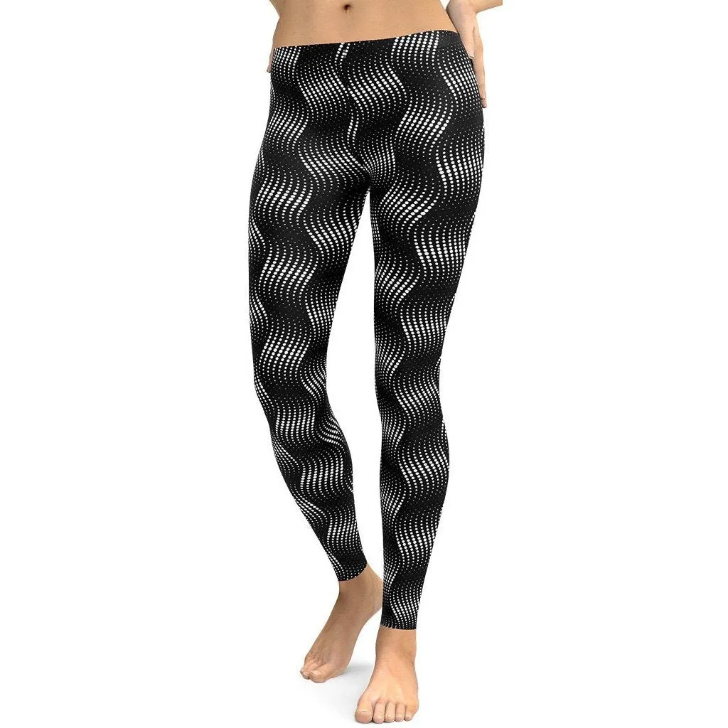 3D Black Pattern Leggings