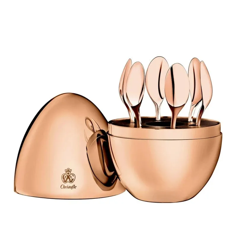 6 pcs Spoon Holder Egg Rose Gold