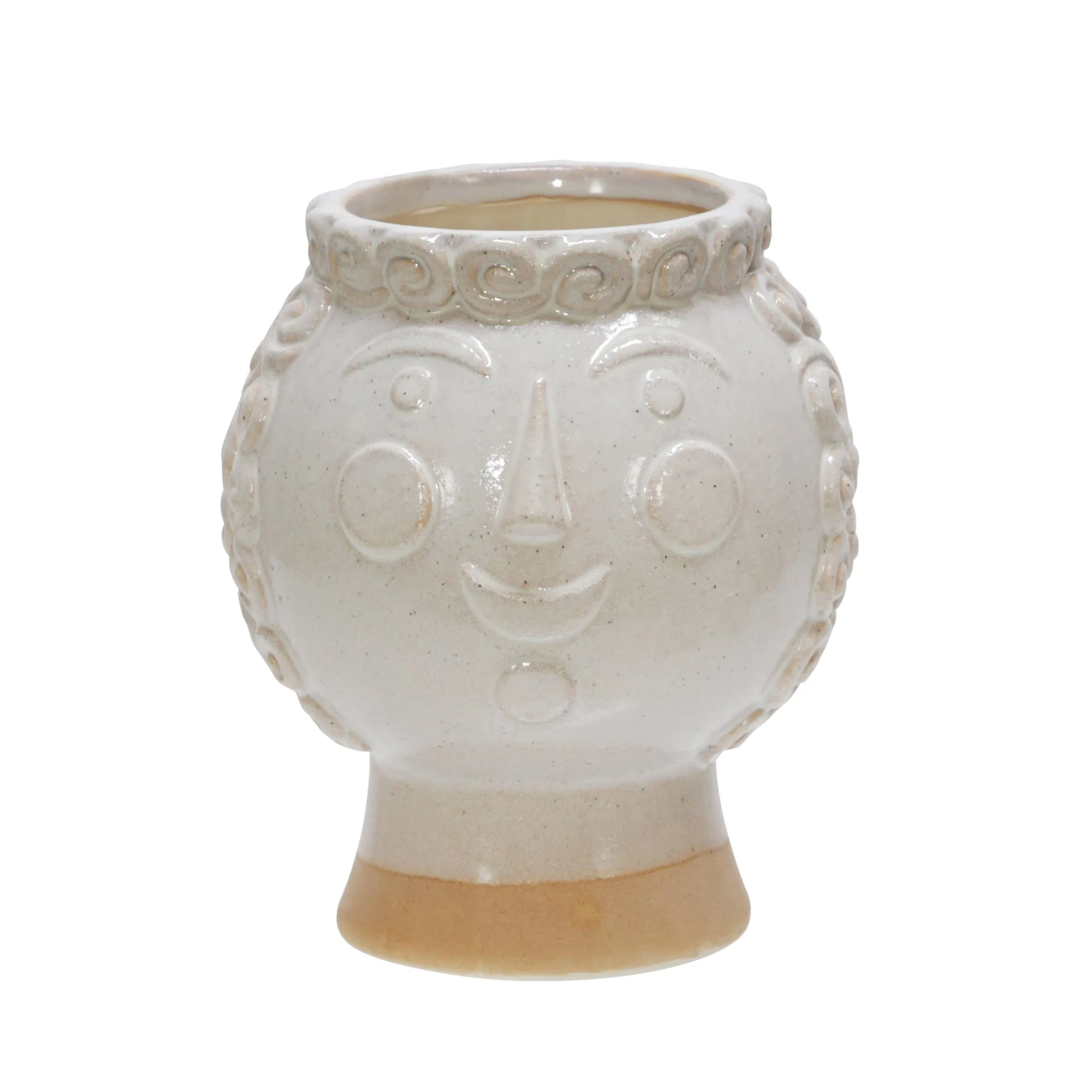 6" Grandma Face Planter, Ivory