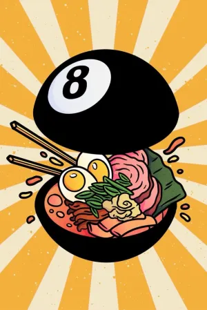 8 Ball Ramen Plexi Glass Wall Art