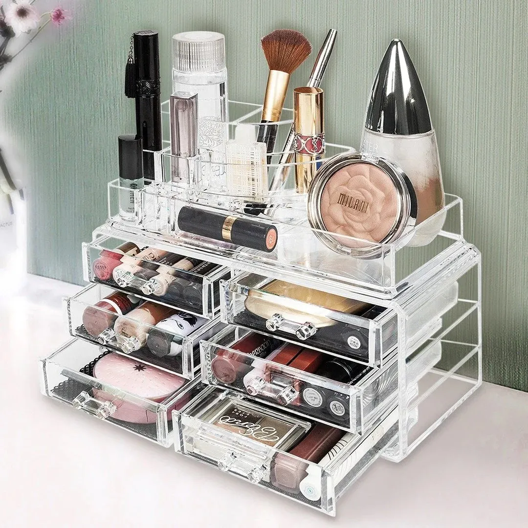 Acrylic 6 Drawers Makeup Organizer-(5300)Transparent