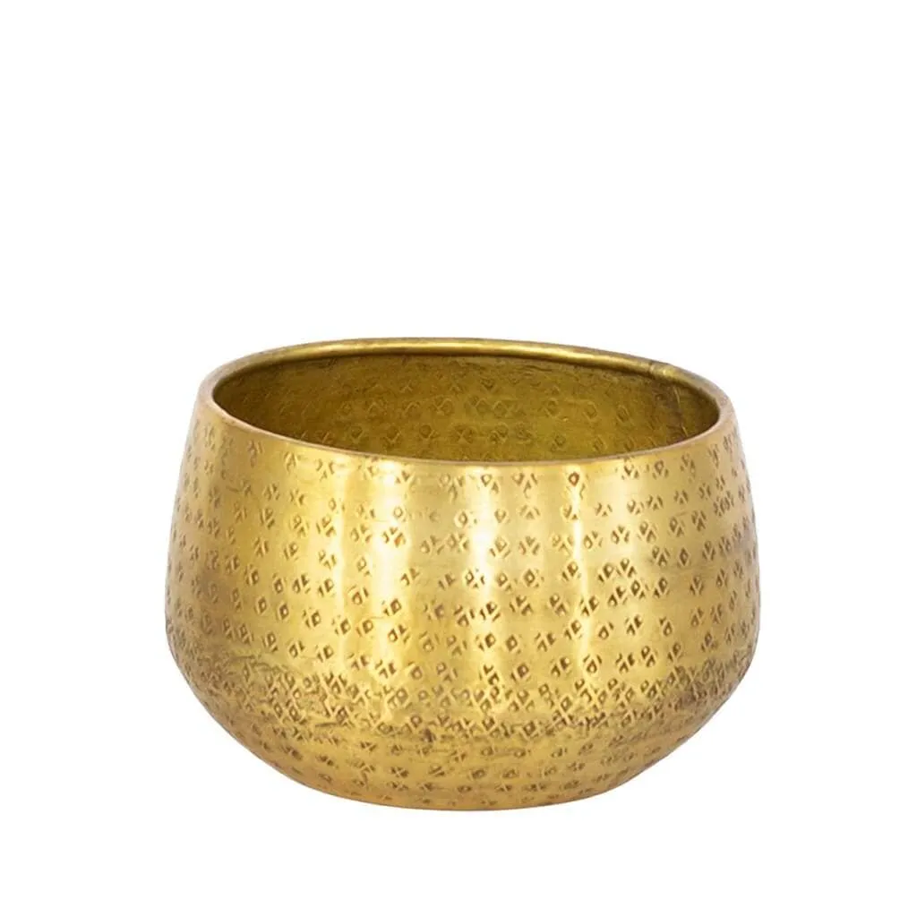 Adonis Gold Carved Bowl/Planter - Medium