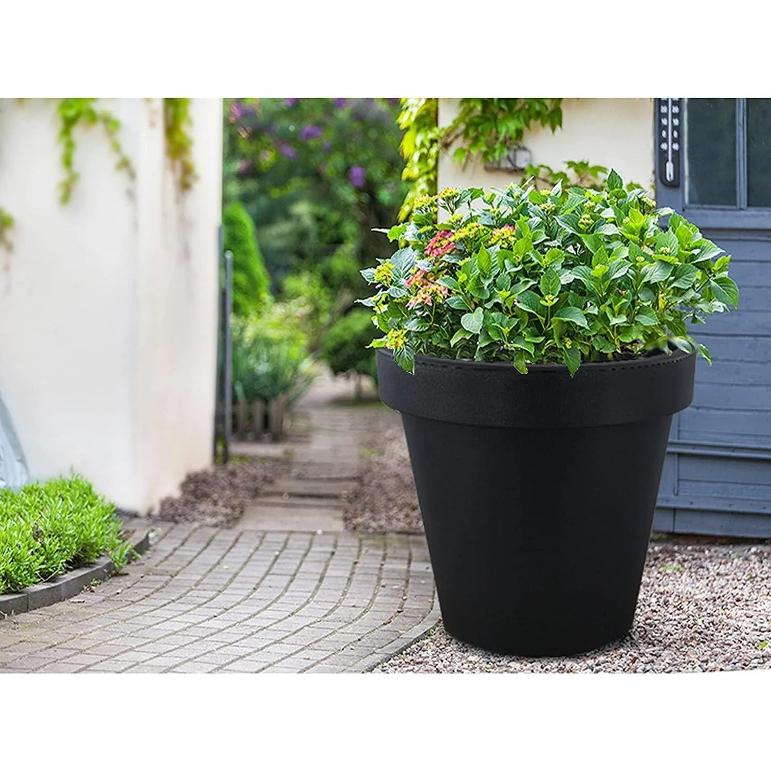 Anthracite Round Flower Planter 26 cm