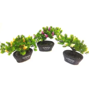 Artificial Flower Plants in Garden Pot (Set of 3pcs)