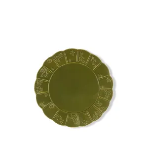 Bernadette's Falling Flower Green Dinner Plate, 30cm