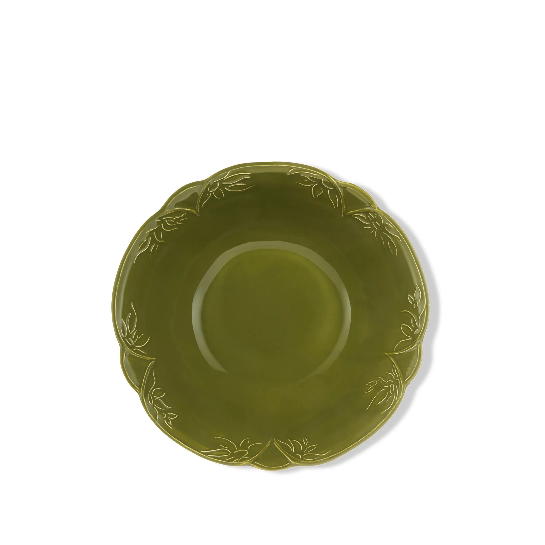 Bernadette's Falling Flower Green Serving Bowl, 30cm