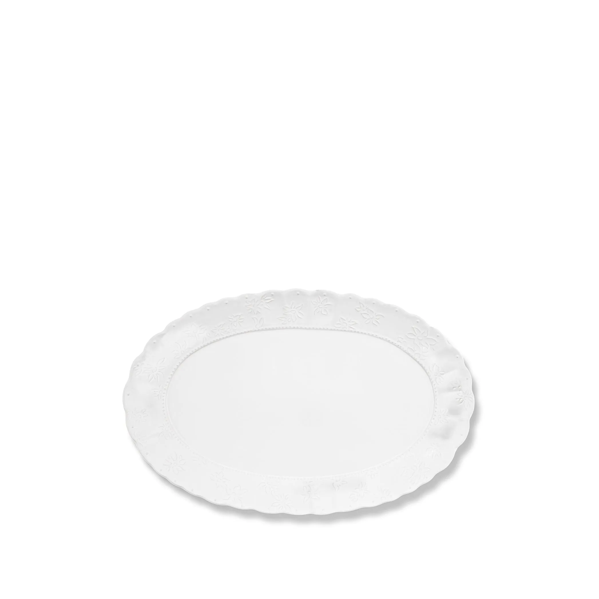 Bernadette's Falling Flower White Oval Platter, 46cm