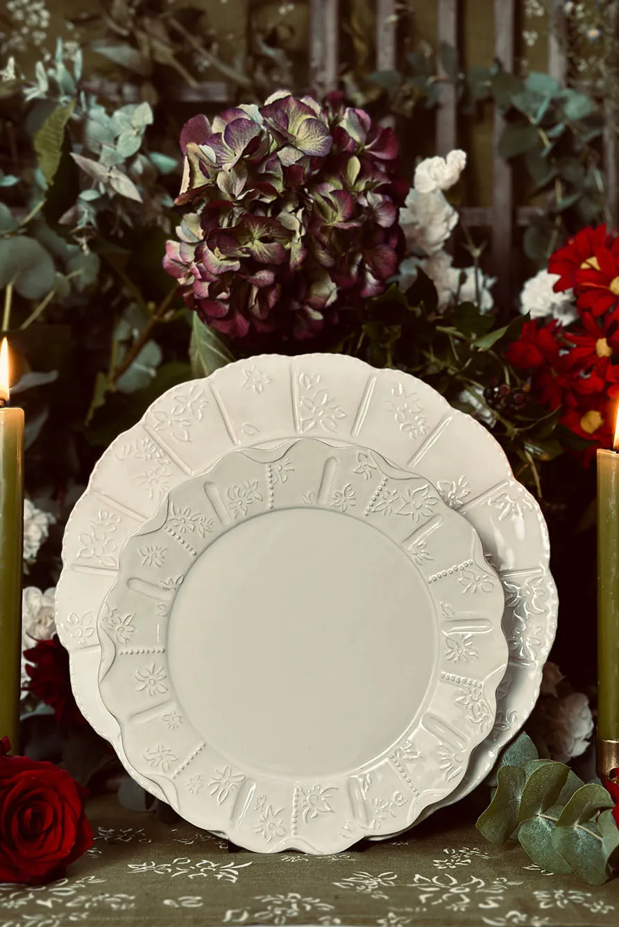 Bernadette's Falling Flower White Oval Platter, 46cm