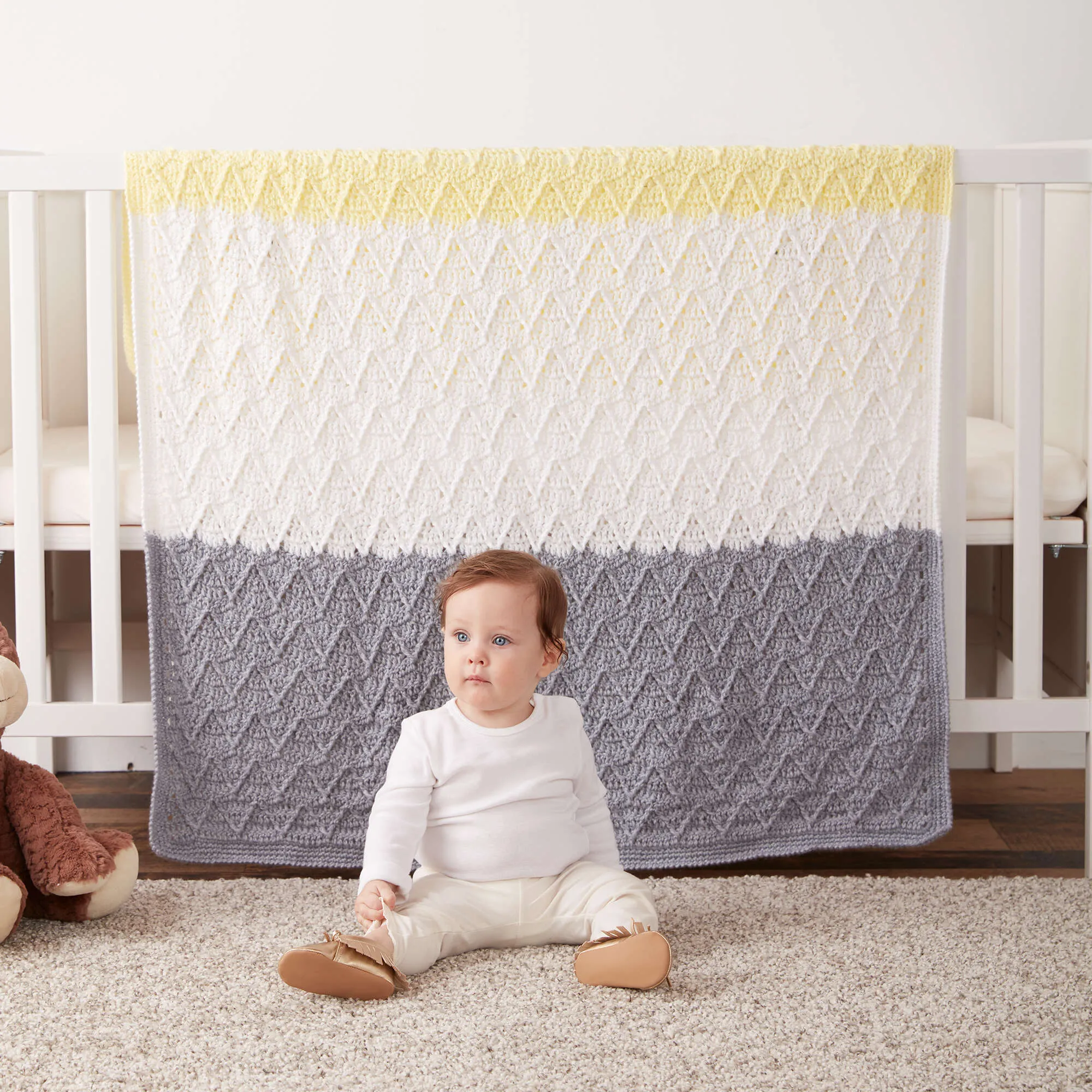 Bernat Crochet Colorbands Baby Blanket