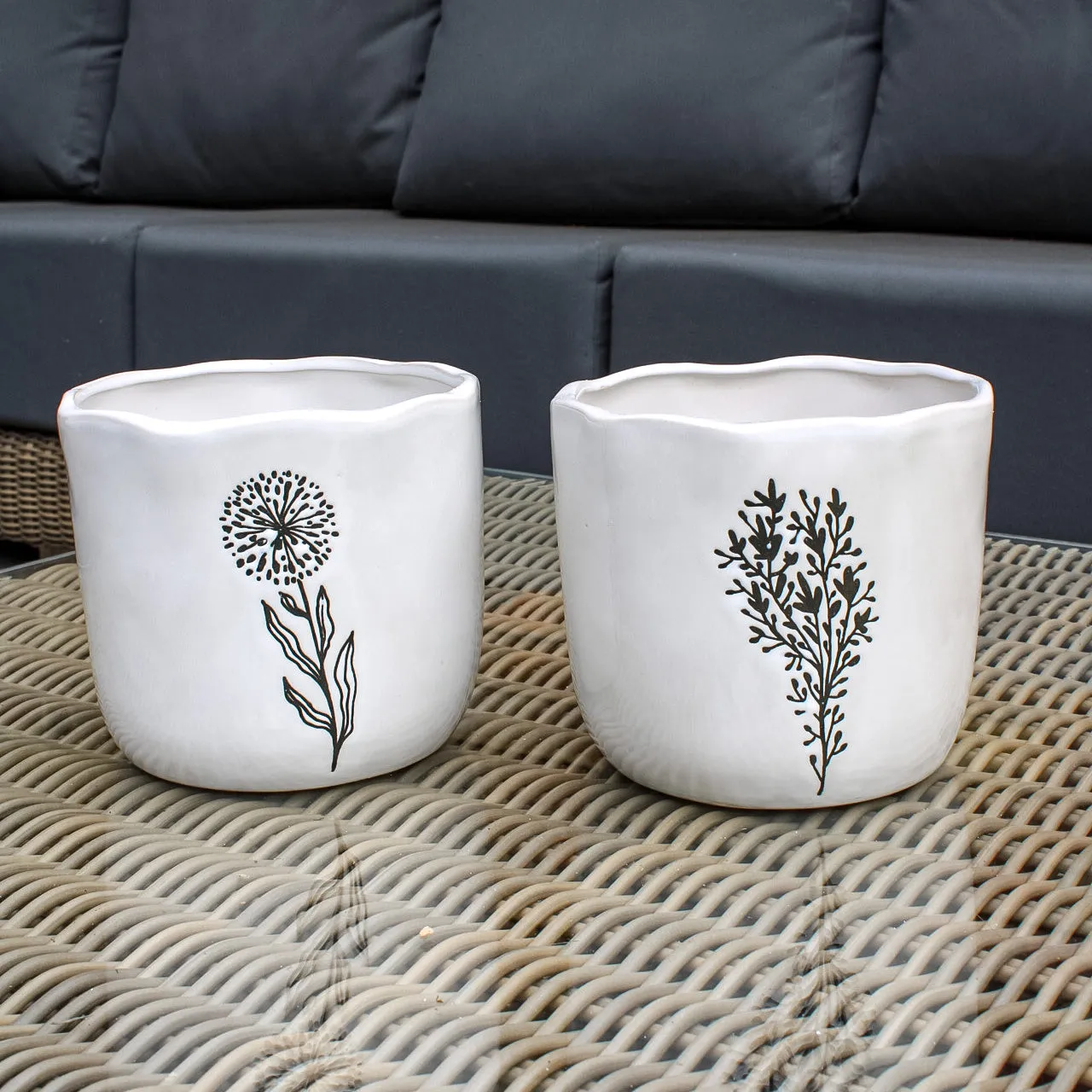 Botanical Monochrome Planter