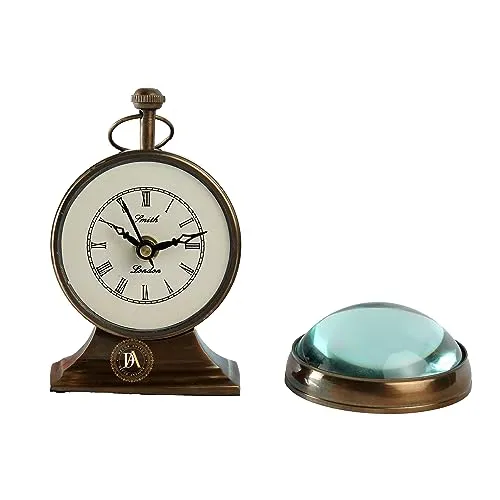 brassTable Clock Antique Style Office Home Decor Handicrafts Items