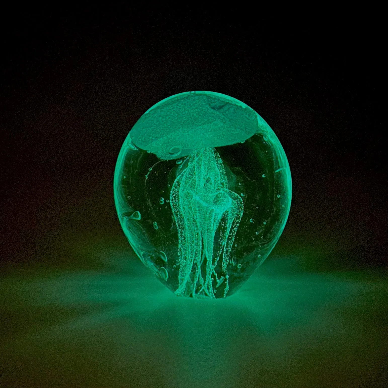 Bubble Glow in the Dark Jellyfish Paperweight 2, Light Blue A