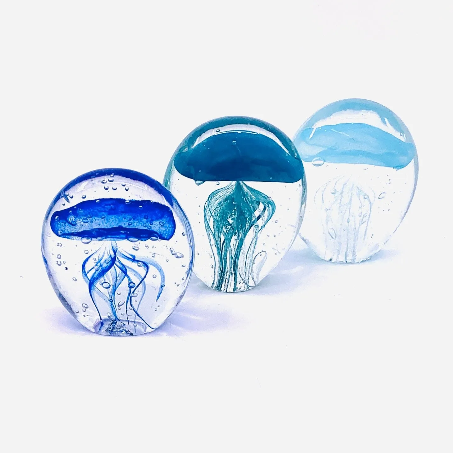 Bubble Glow in the Dark Jellyfish Paperweight 3, Turquoise B