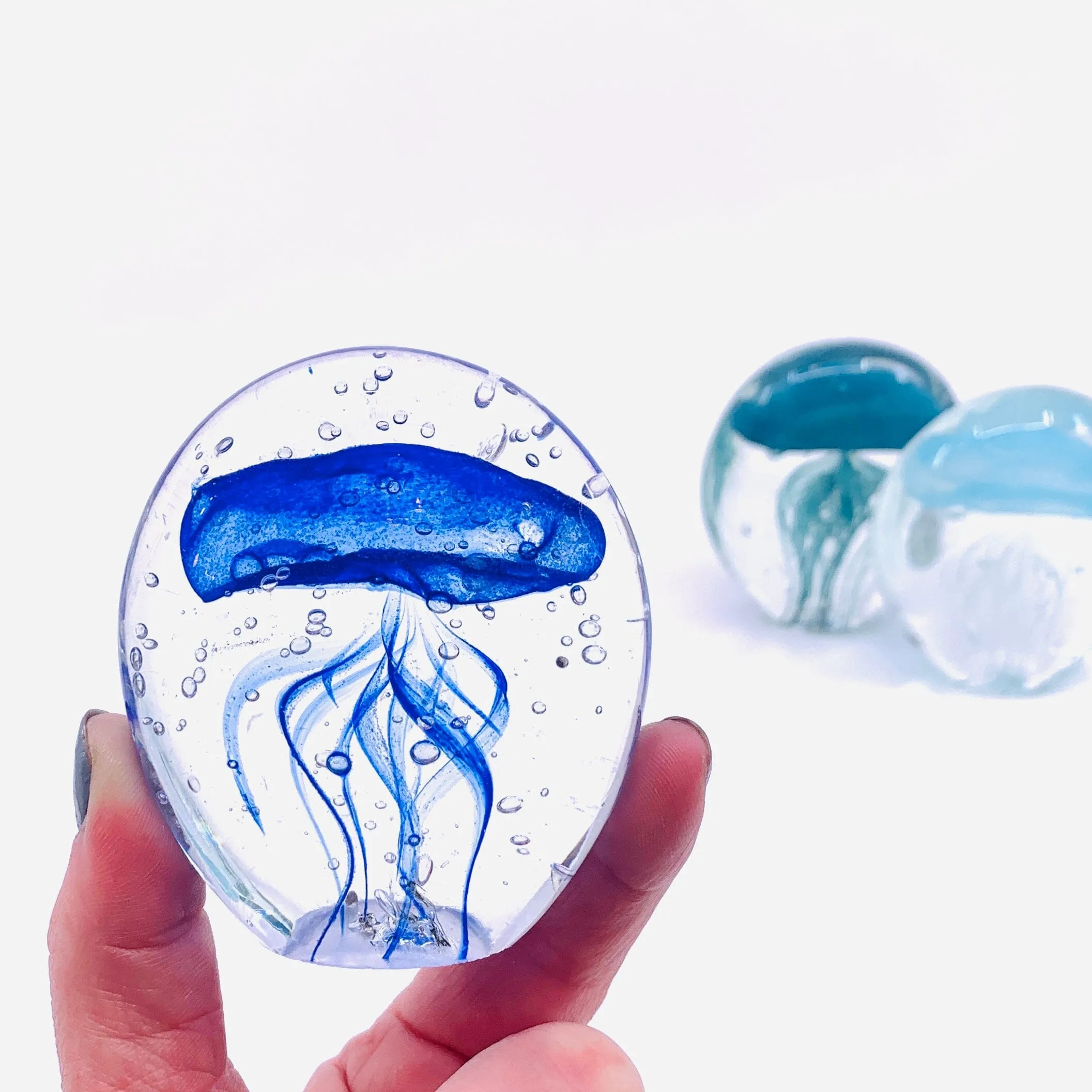 Bubble Glow in the Dark Jellyfish Paperweight 4, Blue C