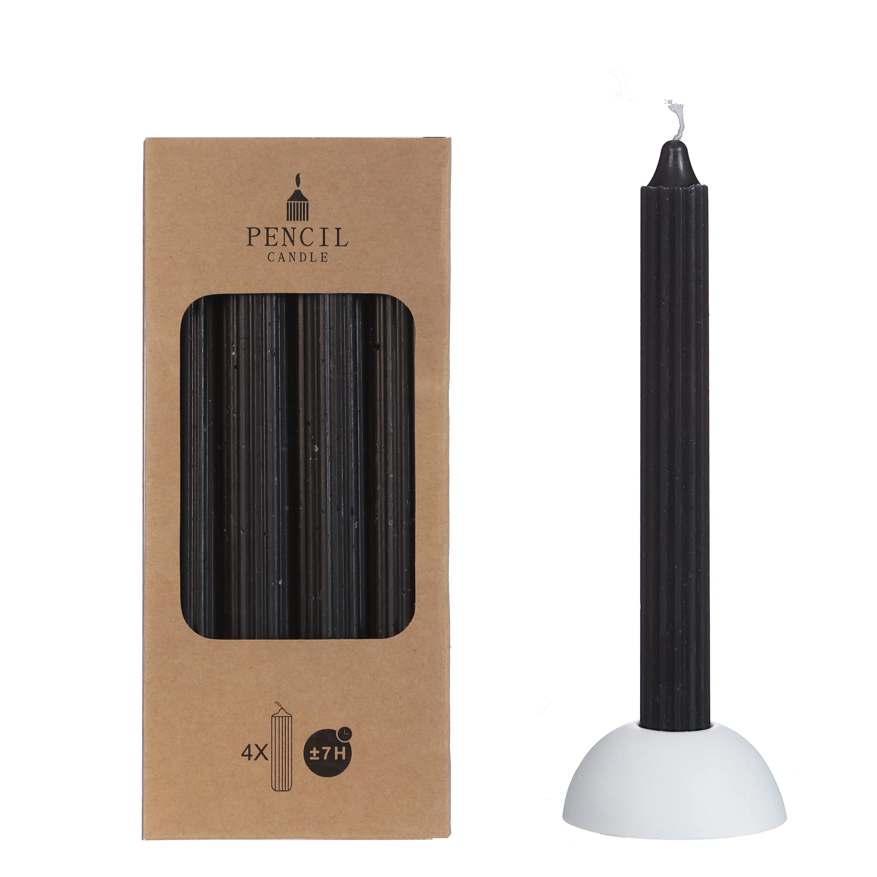 CANDLE PENCIL BLACK 20X2.2CM