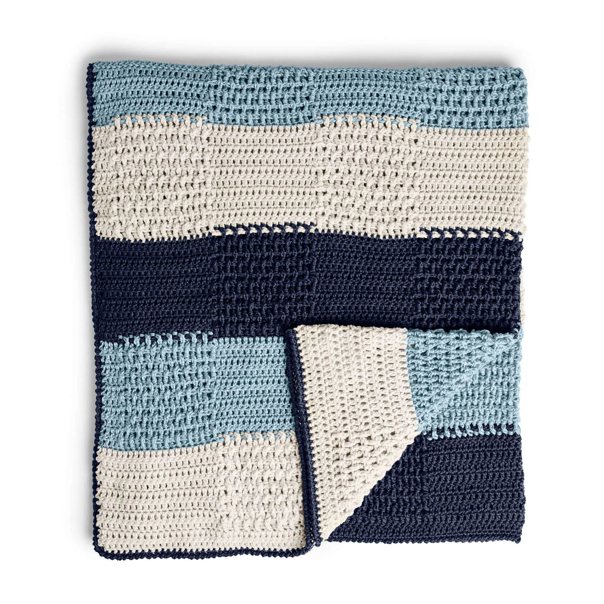 Caron Textures Stripes Crochet Blanket