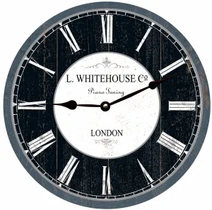 Charming Blue and White Rustic London Clock – Handcrafted