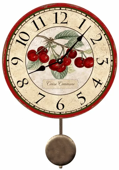 Cherry Clock- French Botanical Cherry Wall Clock