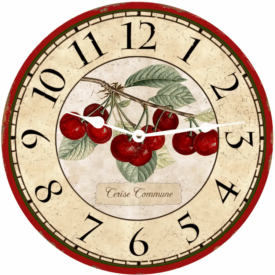 Cherry Clock- French Botanical Cherry Wall Clock