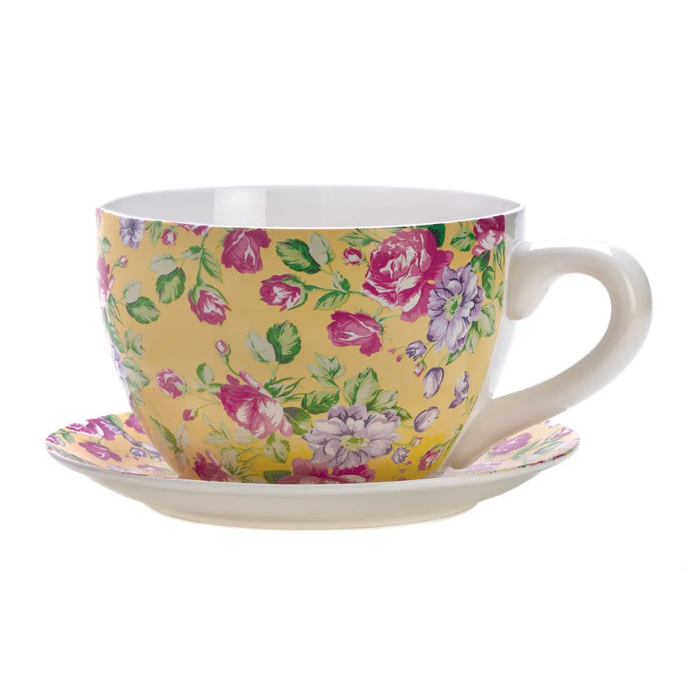 China Rose Teacup Planter