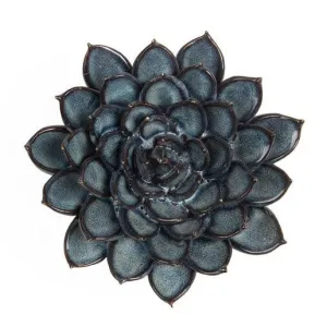 Coral Ceramic Flower: Large Succulent Blue Grey