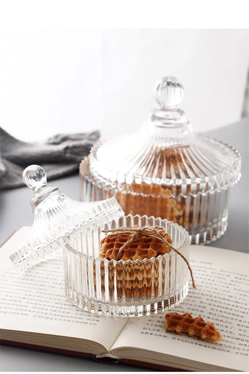 Crystal Glass Candy Jar Container