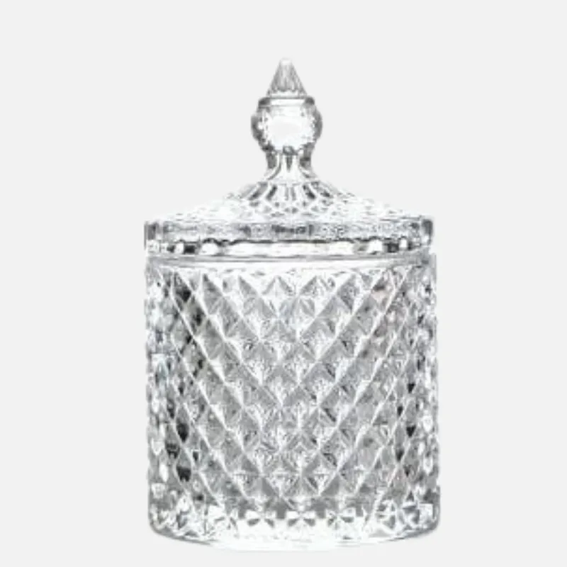 Crystal Glass Candy Jar Container