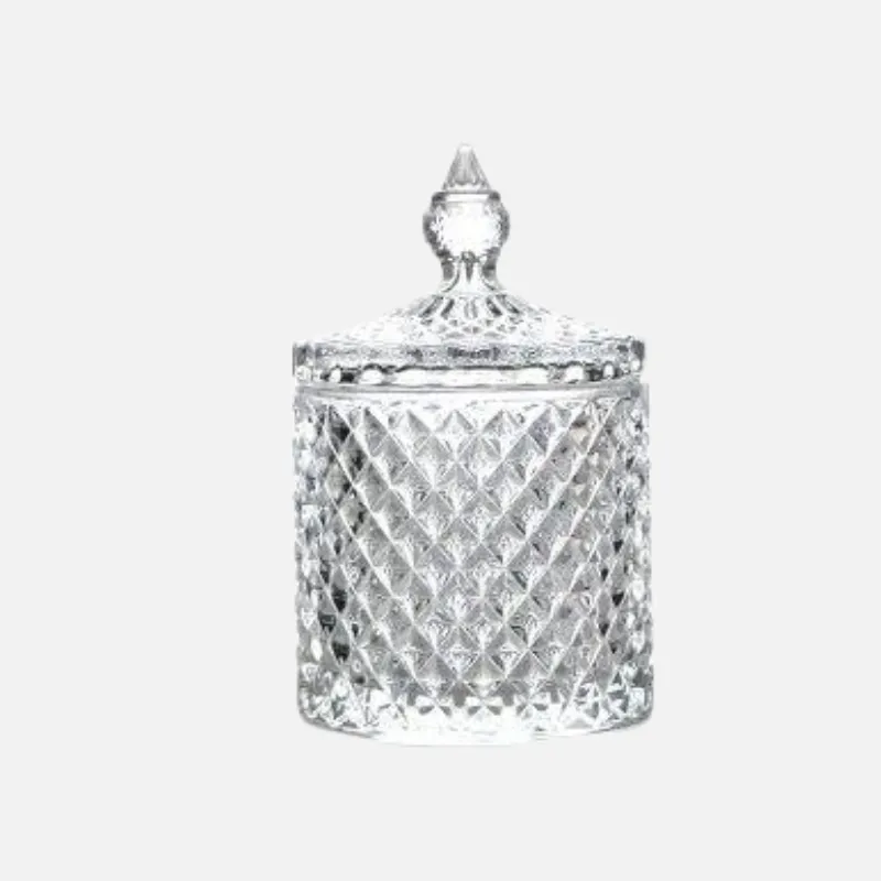 Crystal Glass Candy Jar Container