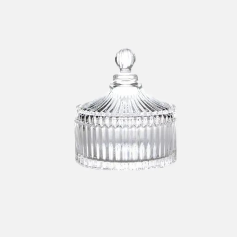 Crystal Glass Candy Jar Container