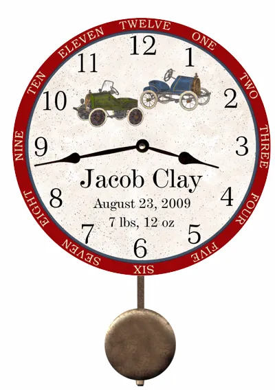 Custom Clock- Old Fashioned Car Clock