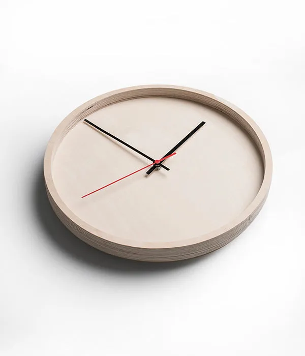 Deep Frame Round Clock - Natural