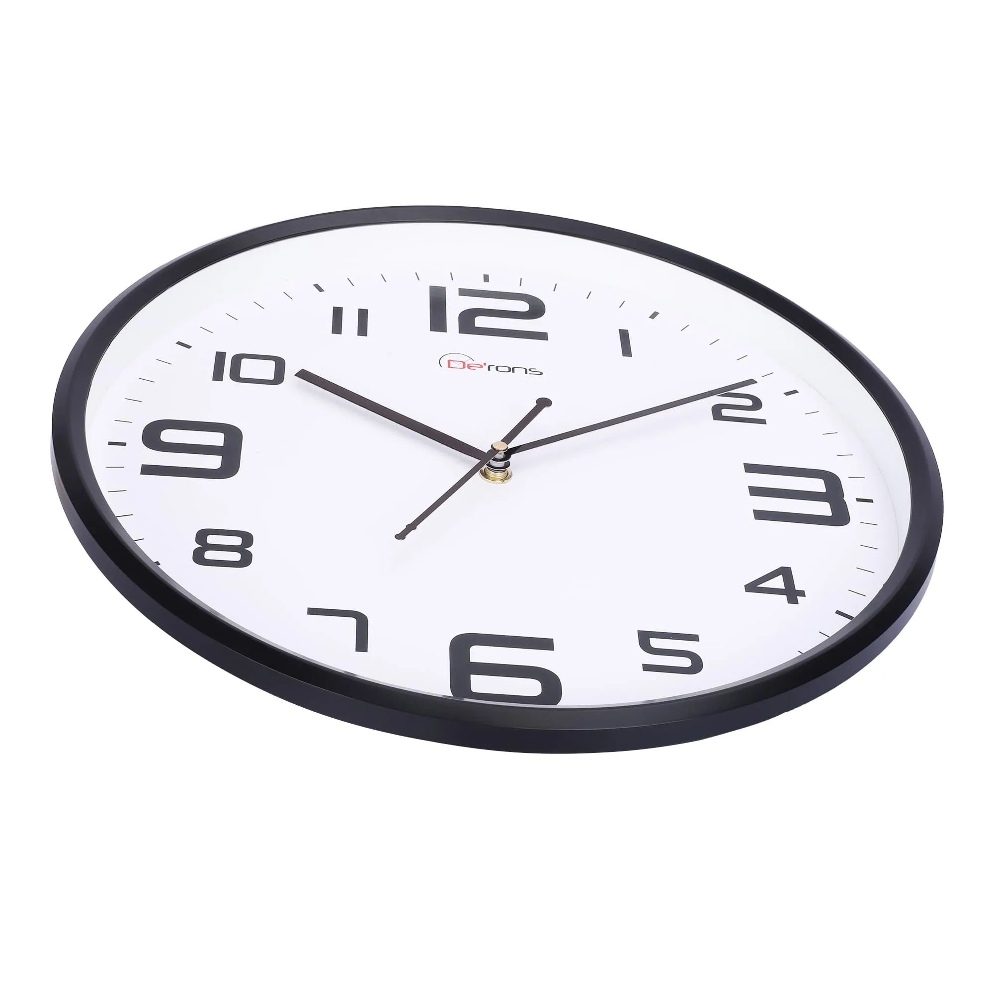 De’rons 12 Inches Step Movement Quartz Round Poster Design Plastic Wall Clock for Home Kitchen Bedroom Hall Living Room Office (DC-125BFF-White)