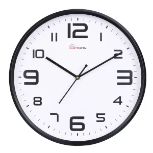 De’rons 12 Inches Step Movement Quartz Round Poster Design Plastic Wall Clock for Home Kitchen Bedroom Hall Living Room Office (DC-125BFF-White)