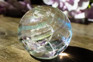 Dichroic Rainbow Orb with Cremains