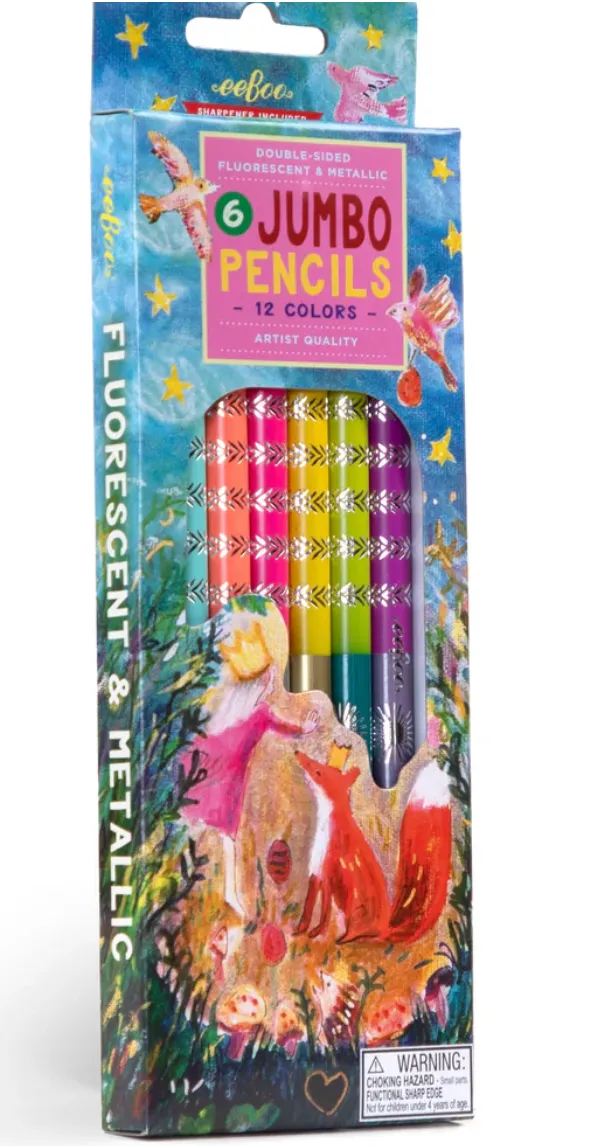 eeBoo Jumbo Double-Sided Color Pencils King Fox