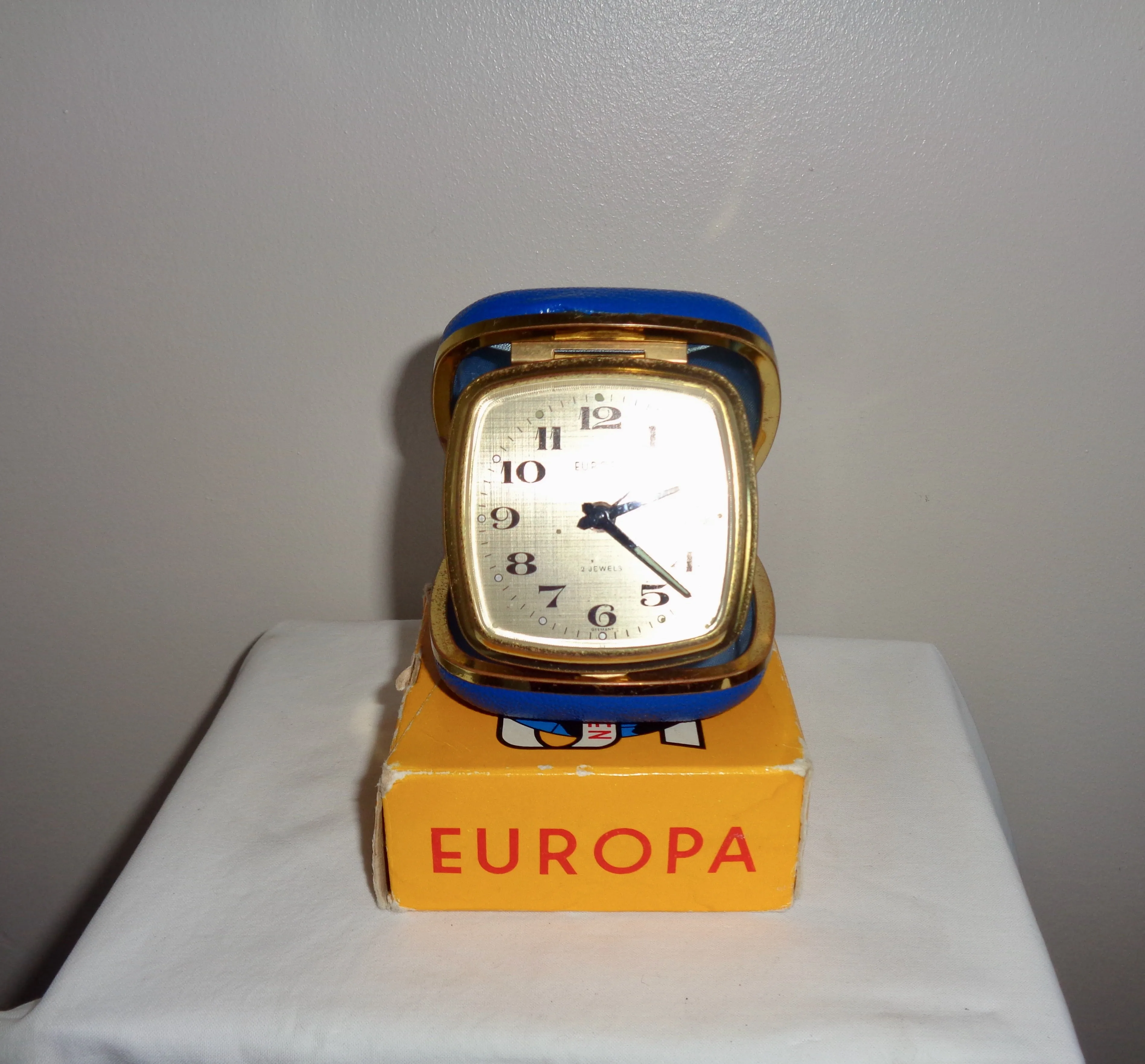 Europa Folding Travel Alarm Clock In Royal Blue