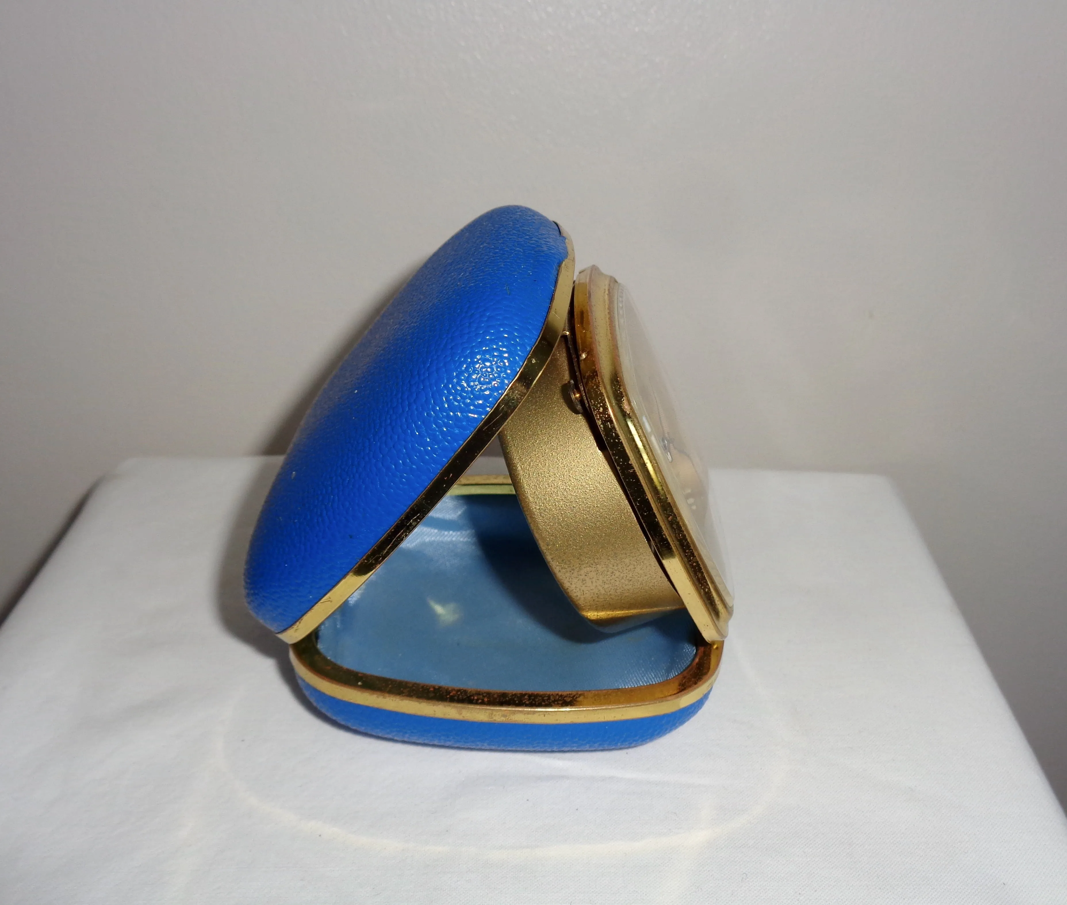 Europa Folding Travel Alarm Clock In Royal Blue