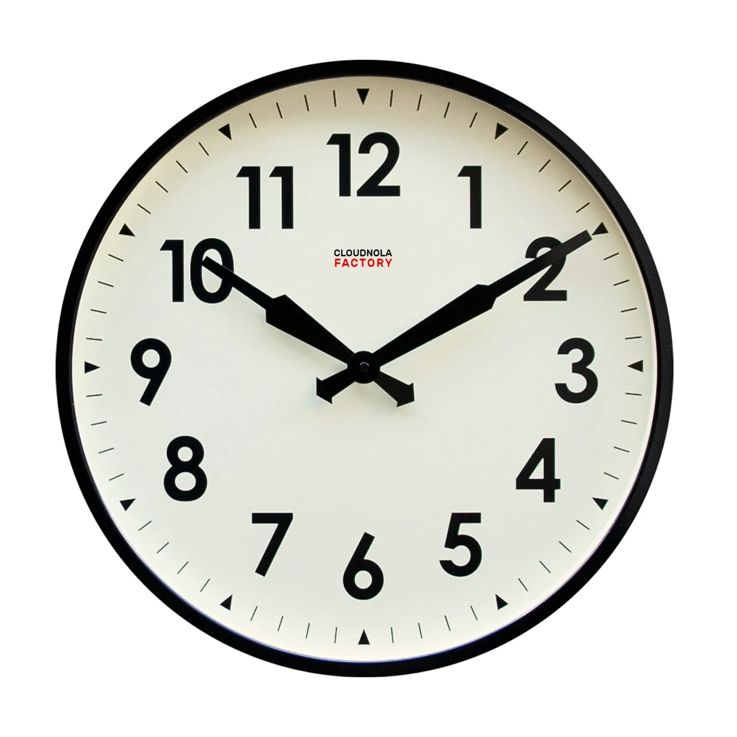 Factory XL Black - Diameter 17.7 - Wall Clock - Silent - Steel Case