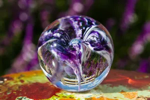 Flower Paperweight with Cremation Ash