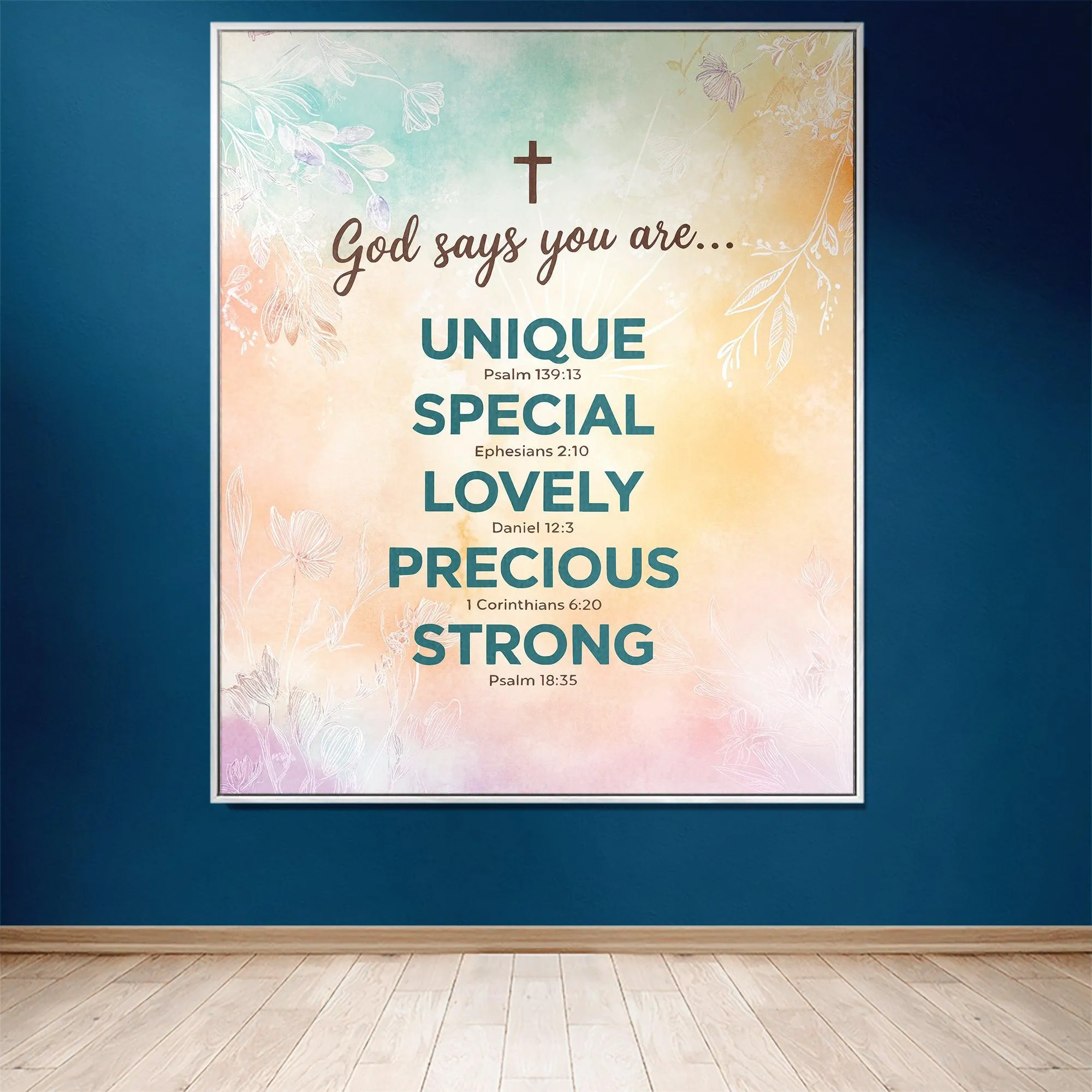 God Says You Are Unique Affirmation 50" x 60" Christian Gift Woven Jacquard Blanket