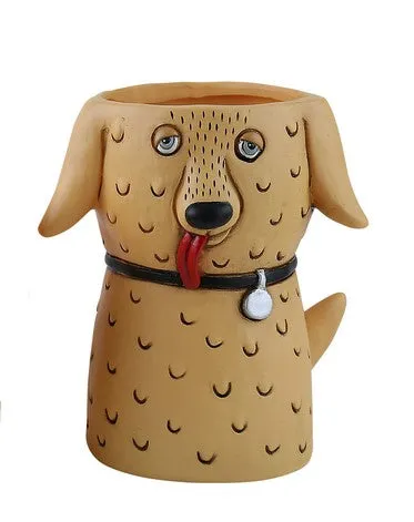 Goldie Dog | Planter Vase | Tall   Short