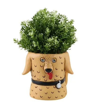 Goldie Dog | Planter Vase | Tall   Short