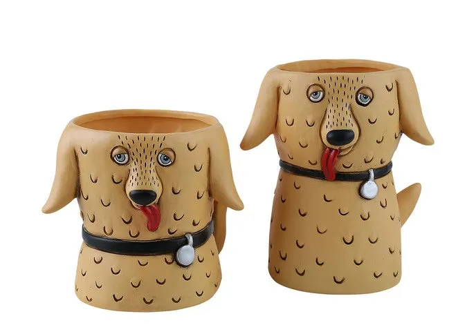 Goldie Dog | Planter Vase | Tall   Short