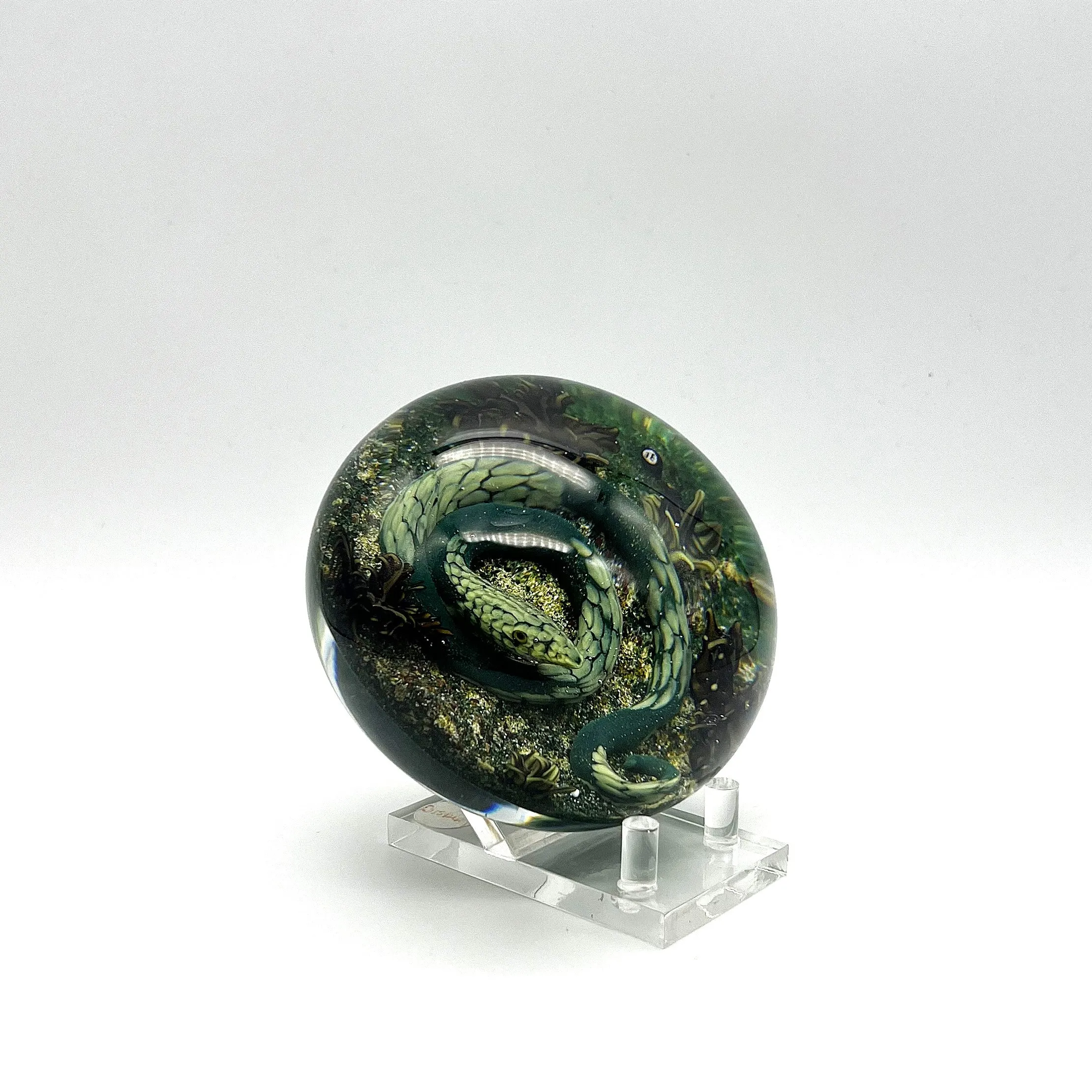 Green Snake Paperweight by William Manson