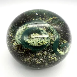 Green Snake Paperweight by William Manson