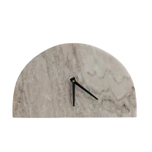 HALF CIRCLE MARBLE MANTEL CLOCK